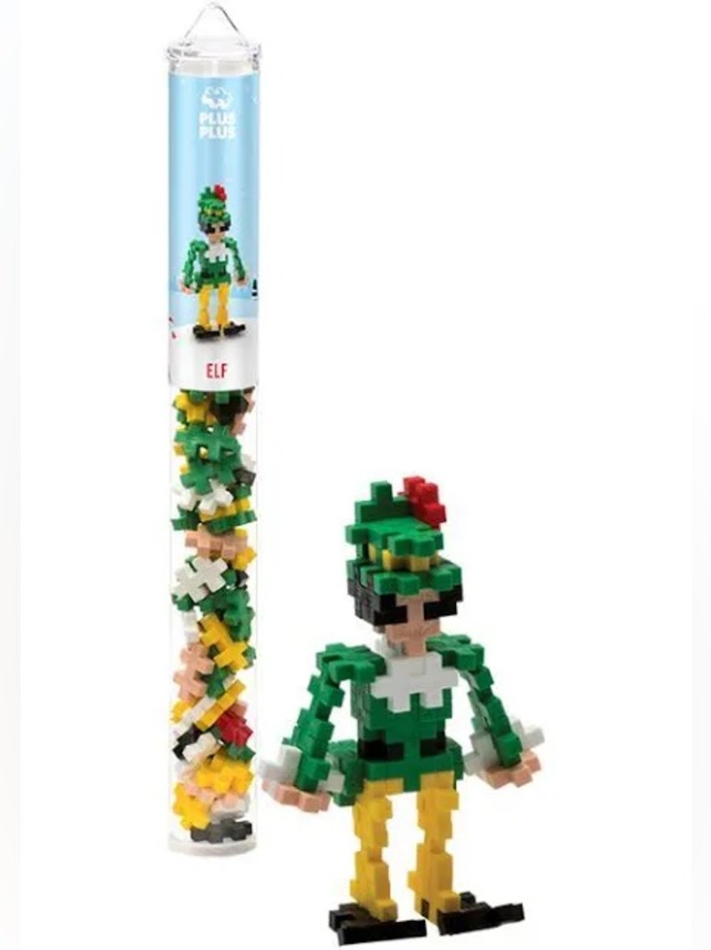 NEW Elf Plus Plus Mini Maker 70 Piece Puzzle New in Tube Holiday Christmas Toy